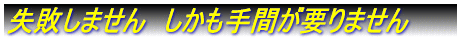 失敗しません　手間要らず